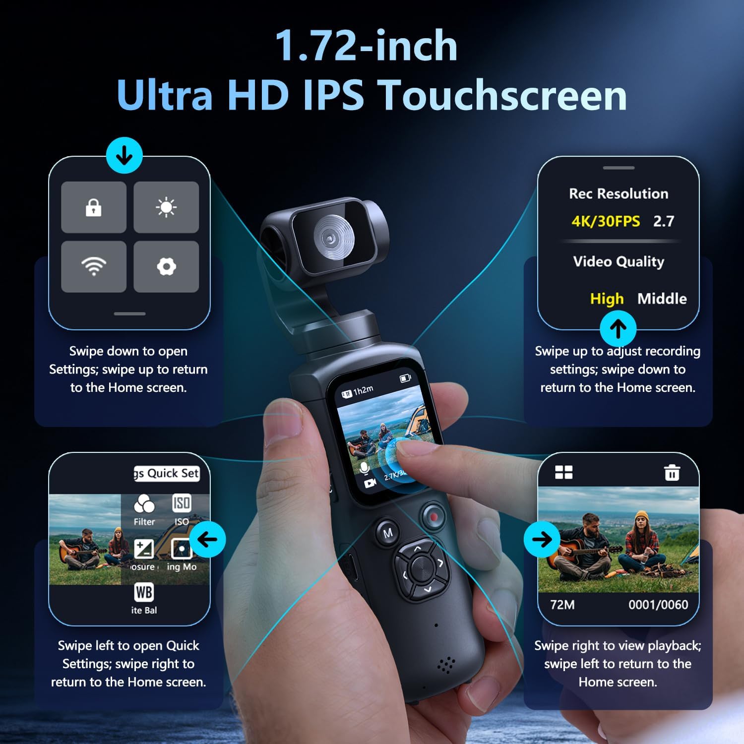 Kamera Vlog Pocket 3-Axis Gimb - Commuting By Bike ulasan dan harga